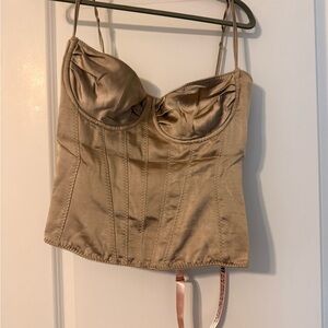 House of CB Champagne Satin Corset Top